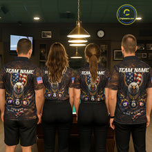 Load image into Gallery viewer, Eagle Retro Grunge American Flag Ball 8 Billiards Pool Shirt For Women Personalized Billiard Team Names NYN2696