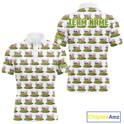 American Flag Grass Mens Golf Polo Shirt Patriotic USA Golf Shirts, Golf Gift NYN2853