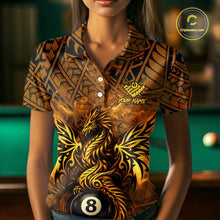 Load image into Gallery viewer, Black And Yellow Tribal Pattern Billiard Phoenix Jersey For Women Billiard 8 Ball Pool Team Shirts NYN2861