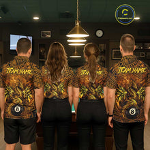 Load image into Gallery viewer, Black And Yellow Tribal Pattern Billiard Phoenix Jersey For Women Billiard 8 Ball Pool Team Shirts NYN2861