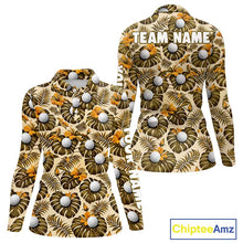 Load image into Gallery viewer, Personalized Tropical Yellow Monstera And Golfs Pattern Custom Golf Polo Shirt For Women Golf Team Clothes NYN2865