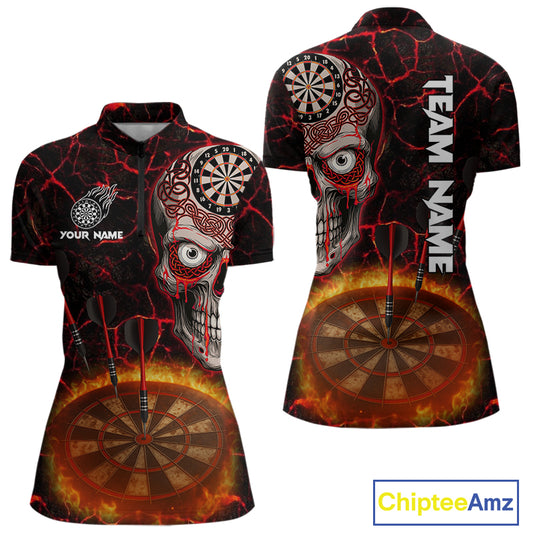 Custom White And Black Silver Chains Dartboards Dart Shirts For Women, Dart Team Jerseys NYN0054