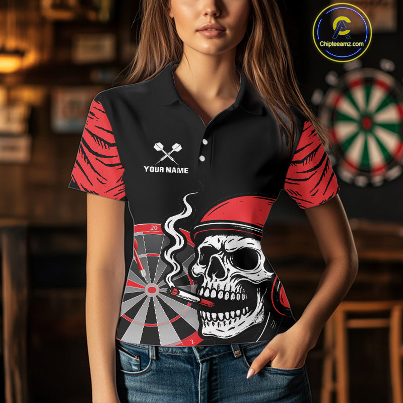 Custom Black And White Halftone Dartboard Dart Shirts For Women Grunge Dart Team Jerseys NYN0057
