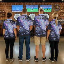 Load image into Gallery viewer, Custom Holographic Smokes Skull Dartboard Women Dart Polo Shirt Butterfly Dart Jerseys NYN2709