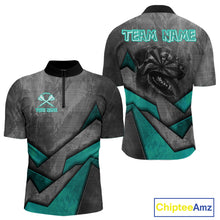 Load image into Gallery viewer, Aggressive Dog Dartboard Turquoise Darts Shirt For Men - Custom Name For Players NYN0563
