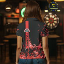 Load image into Gallery viewer, Custom Red Flames Eagle Dart Shirts For Women Eagle Dart Team Jerseys Personalized NYN1109
