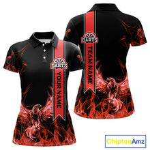 Load image into Gallery viewer, Custom Red Flames Eagle Dart Shirts For Women Eagle Dart Team Jerseys Personalized NYN1109
