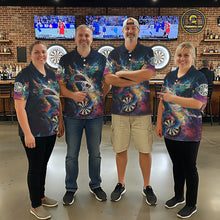 Load image into Gallery viewer, Personalized Multi-Color Splatter Funny Shark Men Darts Polo League Shirts Dart Jerseys NYN2217
