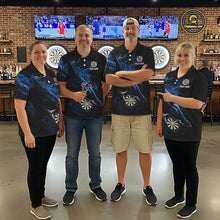 Load image into Gallery viewer, Personalized Blue Horror Shark Women Darts Quarter-Zip League Shirts Funny Grunge Dart Jerseys NYN2218