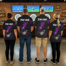 Load image into Gallery viewer, Personalized Purple Horror Shark Men Darts Polo League Shirts Funny Grunge Dart Jerseys NYN2220