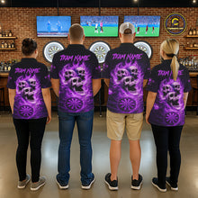 Load image into Gallery viewer, Purple Skulls Fire Flame Dartboard Darts Polo Shirt For Men Personalized Dart Team Jerseys NYN2517
