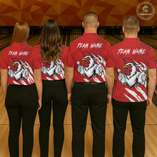 Load image into Gallery viewer, Custom White And Red Funny Rooster Bowling Polo &amp; 1/4-Zip Team Shirts For Men Bowling Gifts NYN2721
