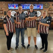 Load image into Gallery viewer, US Flag Dart Arrow &amp; Dartboard Darts Quarter-Zip Shirt For Women Custom Patriotic Dart Team Jerseys NYN2523