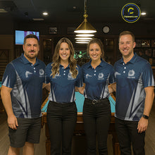 Load image into Gallery viewer, Personalized Dark Blue And Gray 8 Ball Billiard Pool Shirt For Women Custom Billiard Attire Team Jersey NYN3084