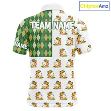 Load image into Gallery viewer, Funny Duck Polo Shirt Mens Golf Polo Shirts Custom Green Argyle Pattern Duck Golf Shirts NYN2879