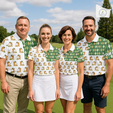 Load image into Gallery viewer, Funny Duck Polo Shirt Mens Golf Polo Shirts Custom Green Argyle Pattern Duck Golf Shirts NYN2879