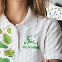 Load image into Gallery viewer, Personalized Womens Golf Polo Shirts Green Golf Courses Custom Name Golf Team Shirt, Golf Gifts NYN2880