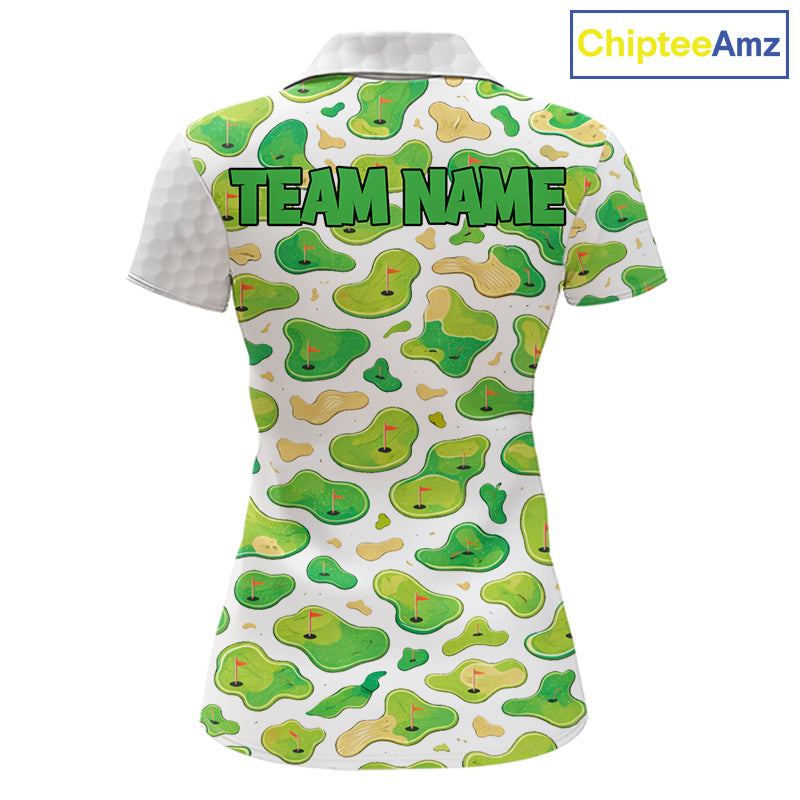 Personalized Womens Golf Polo Shirts Green Golf Courses Custom Name Golf Team Shirt, Golf Gifts NYN2880