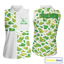 Load image into Gallery viewer, Personalized Womens Golf Sleeveless Polo Shirts Green Golf Courses Custom Name Golf Team Shirt Golf Gifts NYN2880