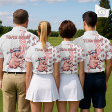 Load image into Gallery viewer, Funny Pig Polo Shirt Mens Golf Polo Shirts Custom Golfing Pig White Golf Pattern Golf Shirts NYN2883