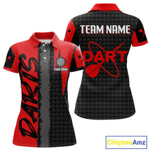 Load image into Gallery viewer, Women's Custom Dart Shirt - Maroon &amp; Black Pattern With Bold Darts | Personalized Name NYN0326