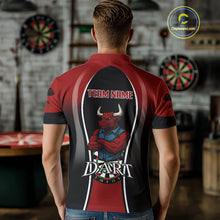 Load image into Gallery viewer, Men’s Custom Darts Shirt - Crimson Bull And Standard Dart Board | Personalized Name NYN0329
