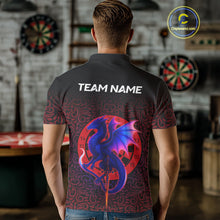 Load image into Gallery viewer, Colorful Gradient Dragon Dartboard Red Men's Darts Shirt - Custom Name &amp; Team Jersey NYN0589