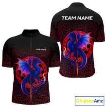 Load image into Gallery viewer, Colorful Gradient Dragon Dartboard Red Men's Darts Shirt - Custom Name &amp; Team Jersey NYN0589