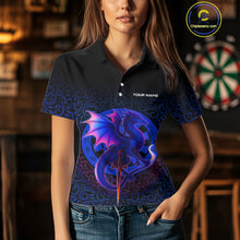 Load image into Gallery viewer, Colorful Gradient Dragon Dartboard Blue Women's Darts Shirt - Custom Name &amp; Team Jersey NYN0590