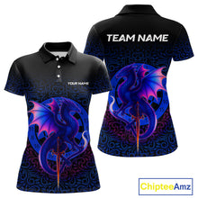 Load image into Gallery viewer, Colorful Gradient Dragon Dartboard Blue Women's Darts Shirt - Custom Name &amp; Team Jersey NYN0590