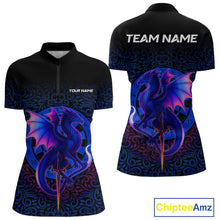 Load image into Gallery viewer, Colorful Gradient Dragon Dartboard Blue Women's Darts Shirt - Custom Name &amp; Team Jersey NYN0590