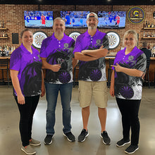 Load image into Gallery viewer, Purple Grunge Dragon Dartboard Custom Women Darts Quarter-Zip League Shirts Dragon Dart Jerseys NYN2238