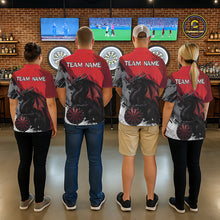 Load image into Gallery viewer, Red Grunge Dragon Dartboard Custom Women Darts Quarter-Zip League Shirts Dragon Dart Jerseys NYN2239