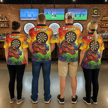 Load image into Gallery viewer, Colorful Dinosaur Funny Darts Shirt For Women Custom Splatter Paint Dart Outfits Jerseys NYN3116