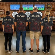 Load image into Gallery viewer, Red Splatter Grunge Dinosaur Darts Shirt For Women Custom Skeleton Horror Team Dart Jerseys NYN3118