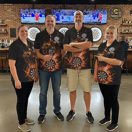 Custom Orange Horror Tiger Grunge Men Darts Quarter-Zip League Shirts Splatter Dart Jerseys NYN2251