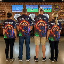 Load image into Gallery viewer, Colorful Lightning Funny Wolf Flame Dartboard Women Darts 1/4-Zip Shirt Custom Outfits Dart Jerseys NYN2540