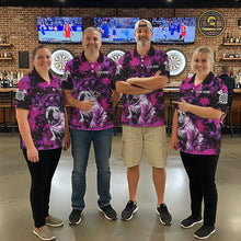 Load image into Gallery viewer, Custom Purple Splash Funny Bulldog Women Darts Quarter-Zip League Shirts Splatter Dart Team Jerseys NYN2254