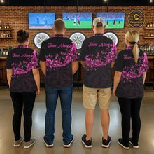Load image into Gallery viewer, Black And Pink Flowers Smoke Butterflies Custom Women Darts Quarter-Zip Shirts Dart Team Jerseys NYN2261