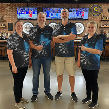 Load image into Gallery viewer, Custom Silver Butterfly Blue Smoking Grunge Dartboard Men Darts Polo Shirts Dart Jerseys NYN2266