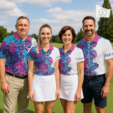 Load image into Gallery viewer, Mens Golf Clothing Monstera Pattern Floral Golf Shirt Custom Men White Golf Polo Best Golf Gifts NYN2936