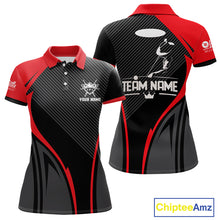 Load image into Gallery viewer, Black And Red Human Play Pool 8 Ball Women's Billiard Shirt Custom Billiard Team League Attire NYN2556
