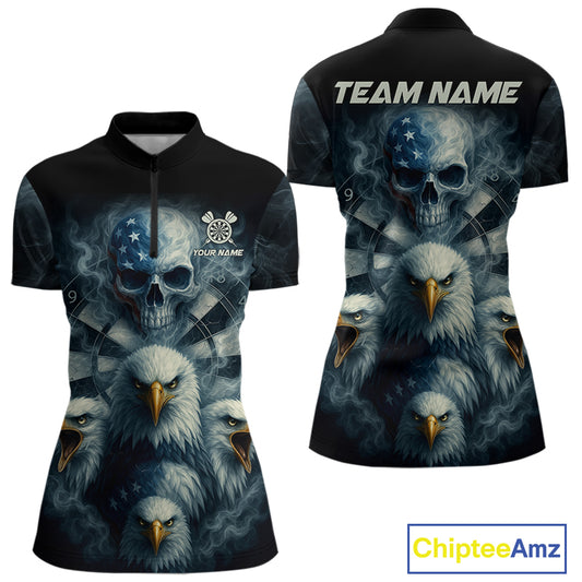 Personalized Eagles Skull Dart Shirt Custom Dartboard Team Dart Jerseys For Women NYN1217