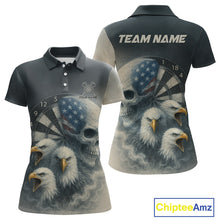 Load image into Gallery viewer, Personalized Patriotic Dart Shirt Custom Eagle Skull Dartboard Dart Jerseys For Women NYN1218
