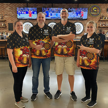Load image into Gallery viewer, Bull &amp; Cheer Beers Dartboard Custom Funny Darts Quarter-Zip Shirts Women Dart Team Jerseys | Black NYN2272