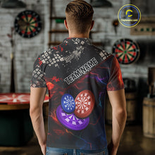 Load image into Gallery viewer, Colorful Thunder Dartboards Grunge Men's Darts Shirt - Custom Name &amp; Team Jersey | Opt1 NYN0634