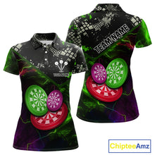 Load image into Gallery viewer, Colorful Thunder Dartboards Grunge Men's Darts Shirt - Custom Name &amp; Team Jersey | Opt2 NYN0635