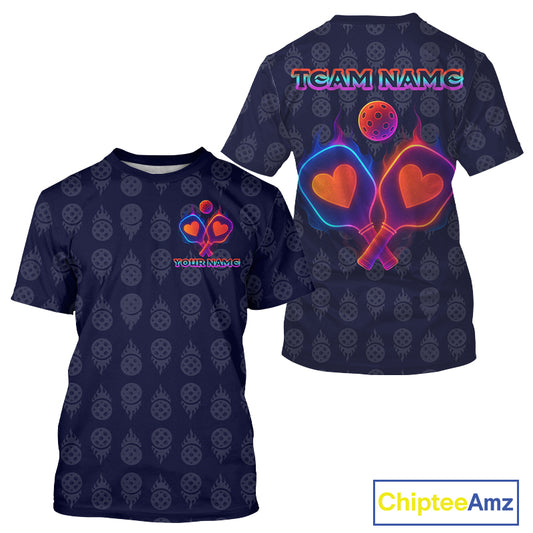 Custom Men's Colorful Flame Pickleball T-Shirt Outfits Pickleball Jersey For Couple NYN1234