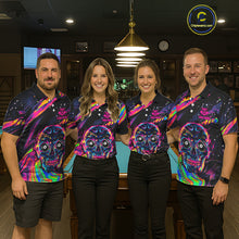 Load image into Gallery viewer, Holographic Skull 8 Ball Billiard Shirts For Men Custom Colorful Billiard Team Jerseys NYN2295