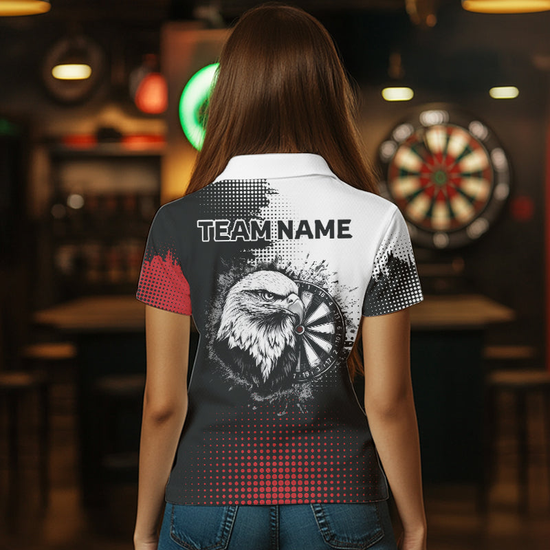 Custom Black And Red Eagle Dartboards Dart Shirts For Women Outfits Dart Tournament Jerseys NYN0035